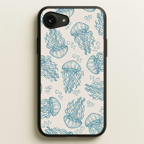 Teal Jellyfish Drift Phone Case - iPhone 17e / Standard