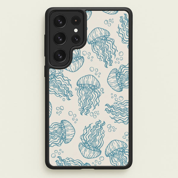 Teal Jellyfish Drift Phone Case - Galaxy S23 Ultra / Standard