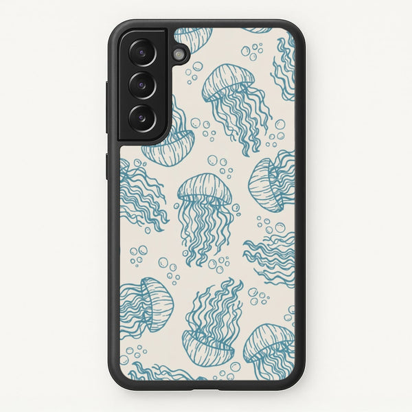 Teal Jellyfish Drift Phone Case - Galaxy S22 Plus / Standard