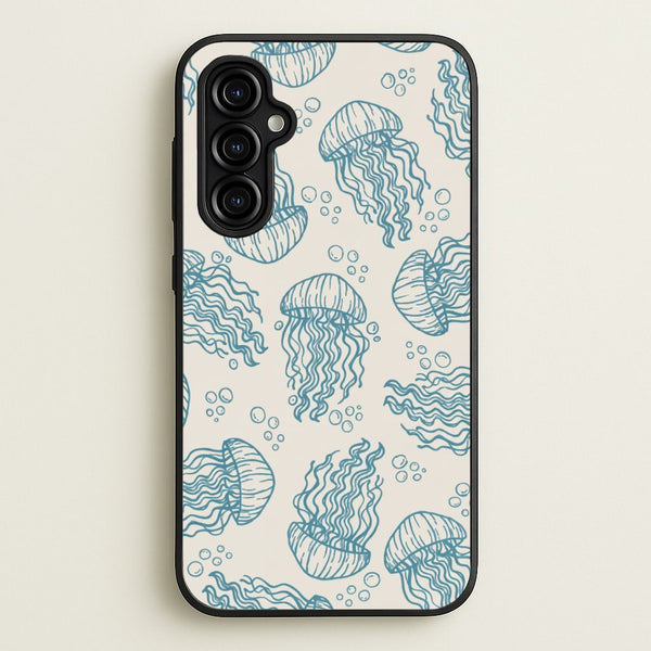 Teal Jellyfish Drift Phone Case - Galaxy A54 / Standard