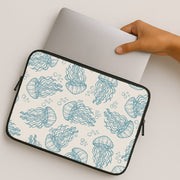 Teal Jellyfish Drift Laptop Sleeve 2
