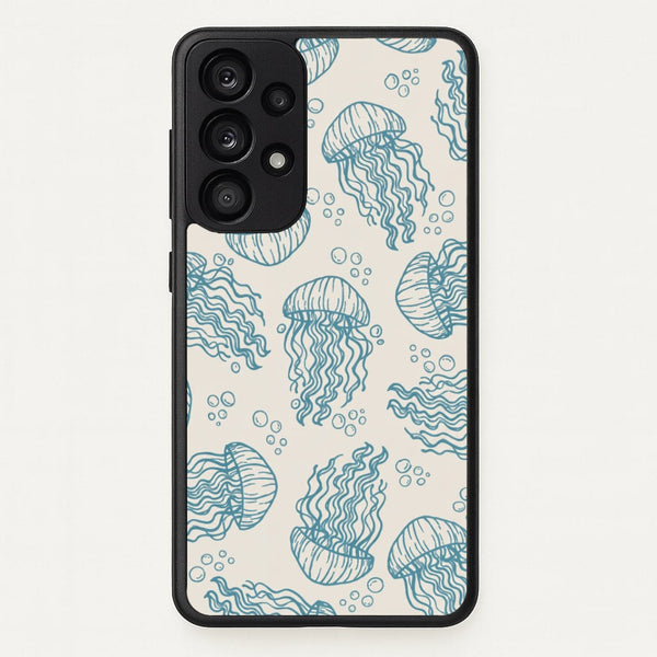 Teal Jellyfish Drift Phone Case - Galaxy A53 / Standard