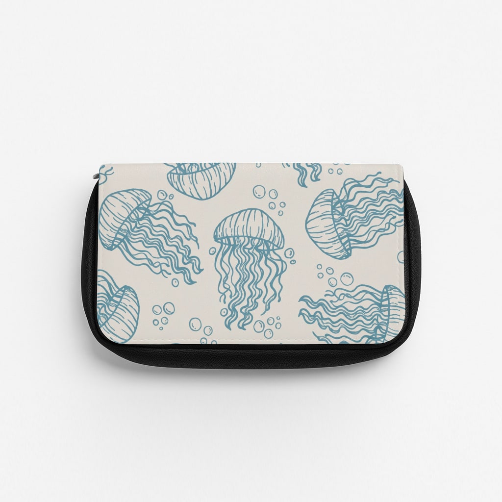 Teal Jellyfish Drift Pencil Case