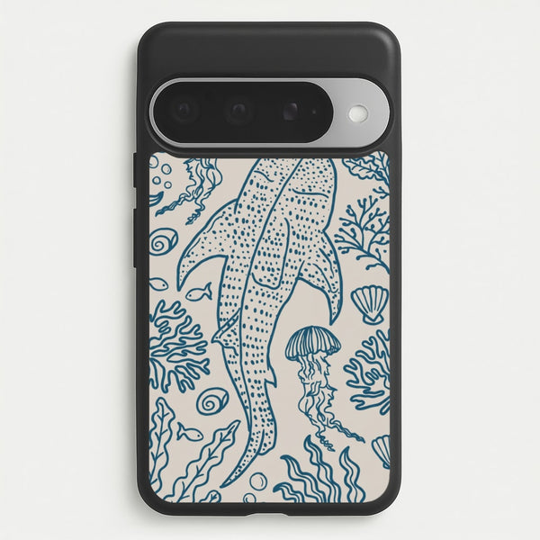 Teal Whale Shark Reef Phone Case - Google Pixel 10 Pro XL / Standard