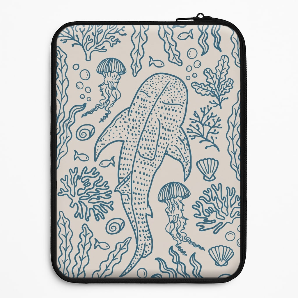 Teal Whale Shark Reef Laptop Sleeve