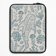 Teal Whale Shark Reef Laptop Sleeve 1