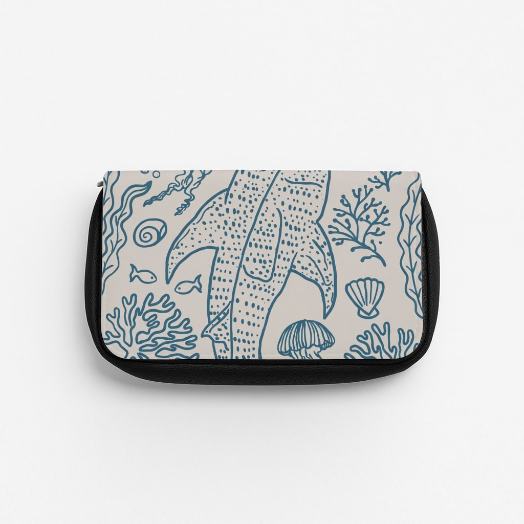 Teal Whale Shark Reef Pencil Case