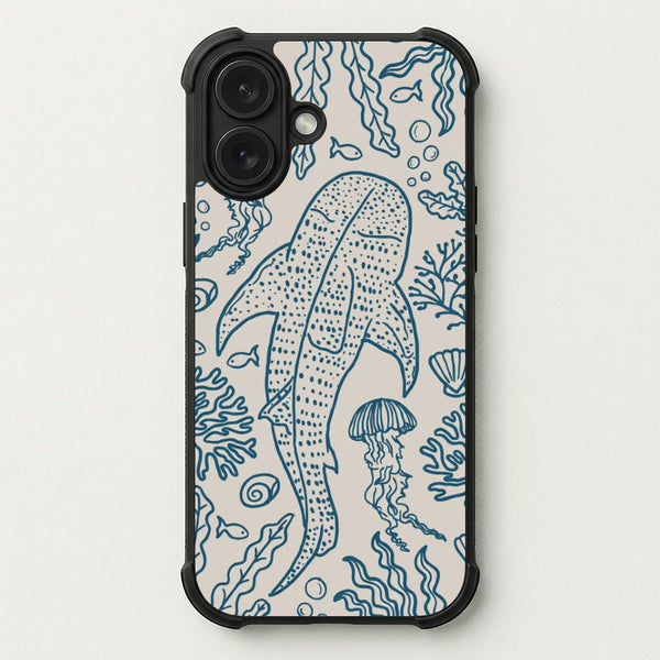 Teal Whale Shark Reef Phone Case — Bumper case