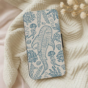 Teal Whale Shark Reef Flip / Wallet Phone Case 5