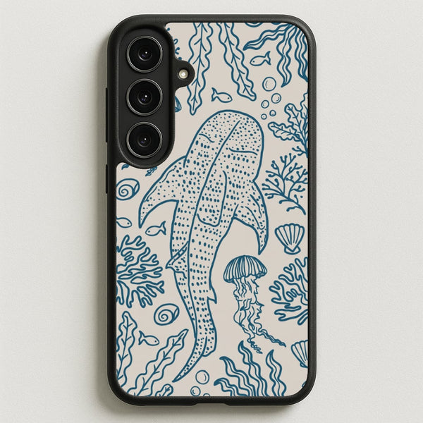 Teal Whale Shark Reef Phone Case - Galaxy S26FE / Standard