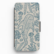 Teal Whale Shark Reef Flip / Wallet Phone Case 1