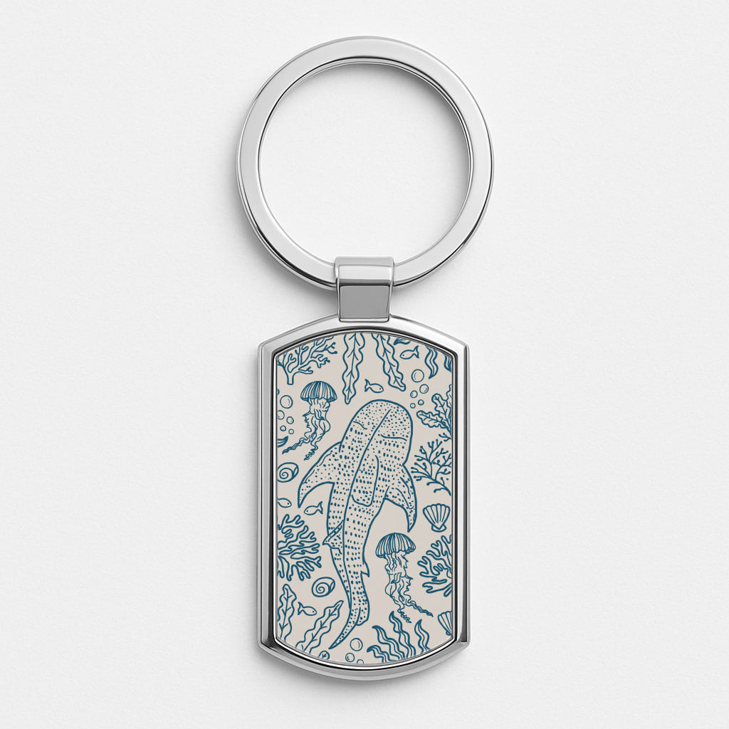 Teal Whale Shark Reef Luxury Keyring