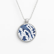 Indigo Watercolour Sharks Necklace 1