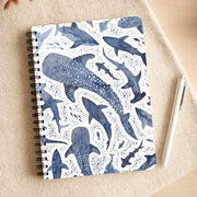 Indigo Watercolour Sharks Notebook 3