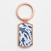 Indigo Watercolour Sharks Luxury Keyring 4