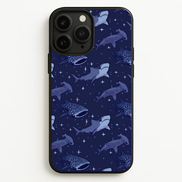 Navy Shark Pattern Phone Case - iPhone 11 Pro Max / Standard