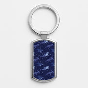 Navy Shark Pattern Luxury Keyring 1