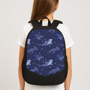 Navy Shark Pattern Backpack 3