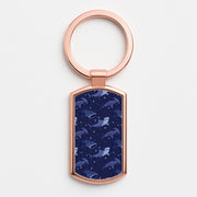Navy Shark Pattern Luxury Keyring 4
