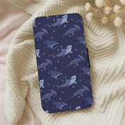 Navy Shark Pattern Flip / Wallet Phone Case 5