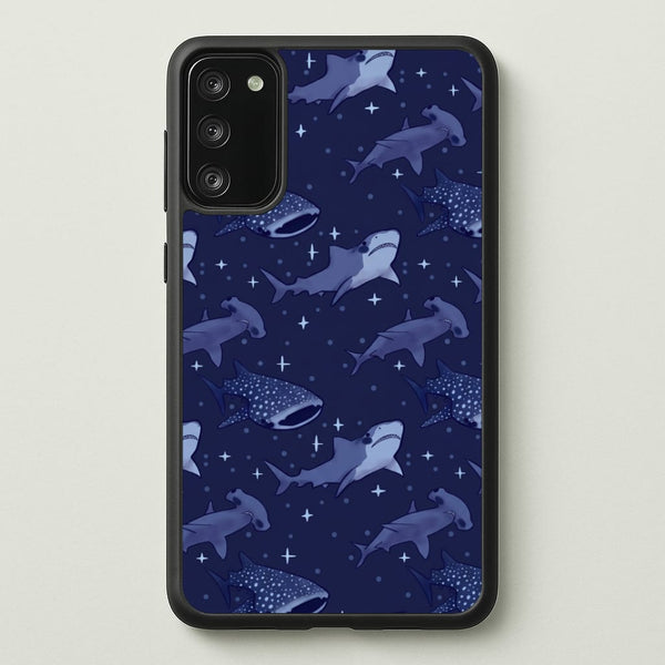 Navy Shark Pattern Phone Case - Galaxy S20FE / Standard