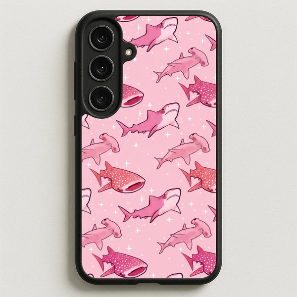 Pink Shark Pattern Phone Case - Galaxy S25FE / Standard