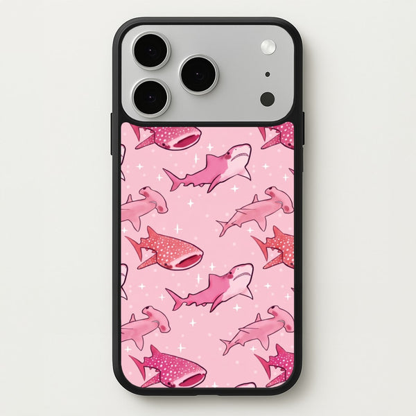 Pink Shark Pattern Phone Case - iPhone 17 Pro Max / Standard