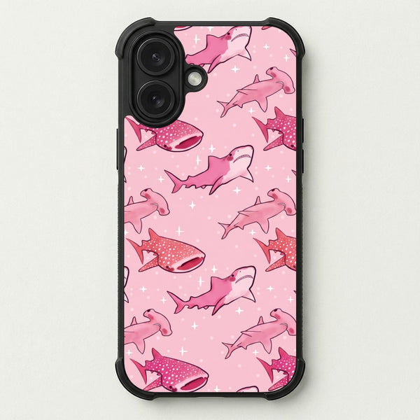 Pink Shark Pattern Phone Case — Bumper case