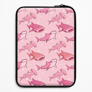 Pink Shark Pattern Laptop Sleeve 1