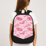 Pink Shark Pattern Backpack 3