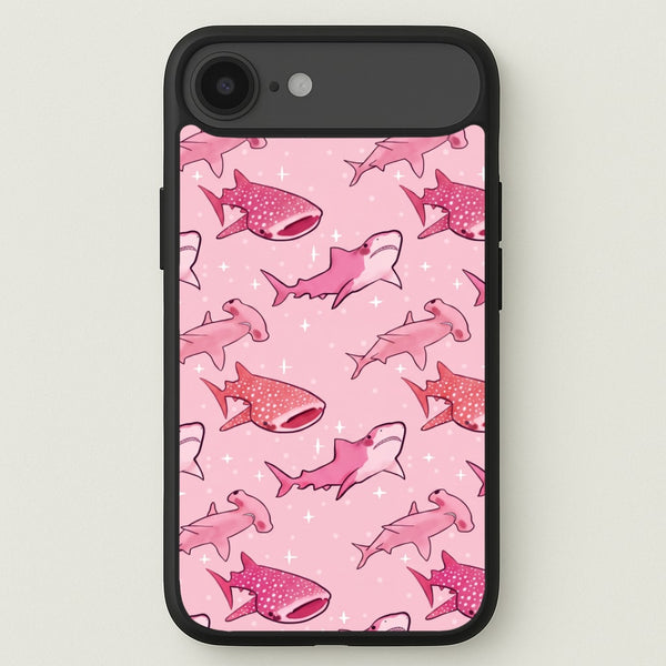 Pink Shark Pattern Phone Case - iPhone 17 Air / Standard