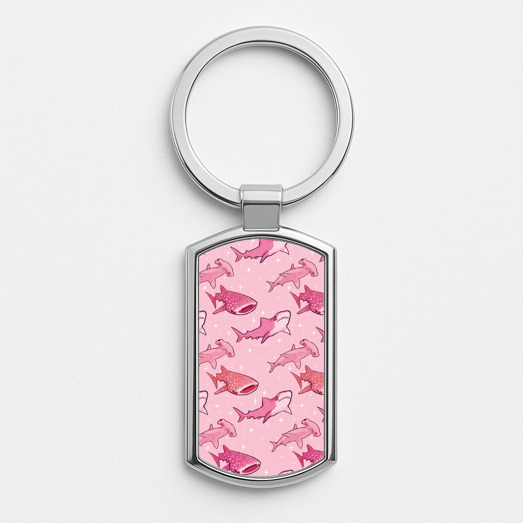 Pink Shark Pattern Luxury Keyring
