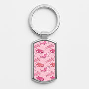 Pink Shark Pattern Luxury Keyring 1