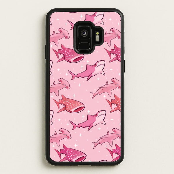 Pink Shark Pattern Phone Case - Galaxy S9 / Standard