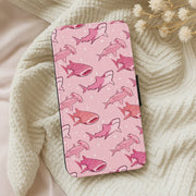 Pink Shark Pattern Flip / Wallet Phone Case 5