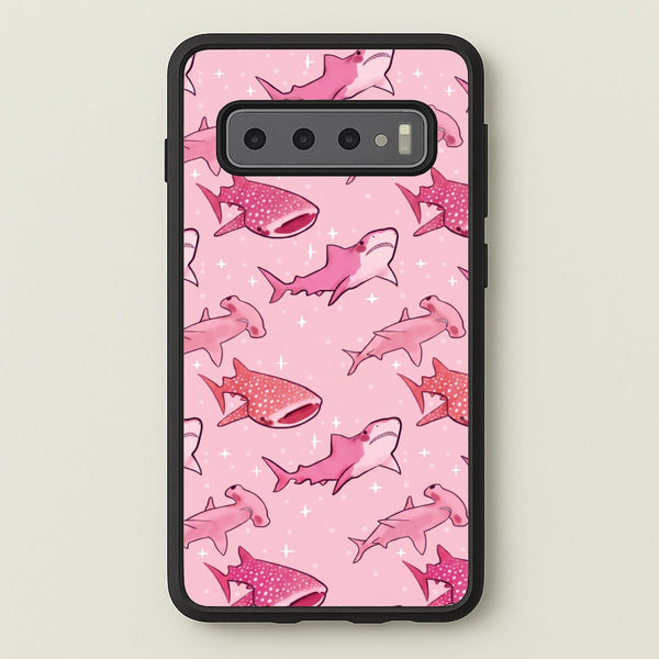 Pink Shark Pattern Phone Case - Galaxy S10 / Standard