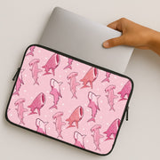 Pink Shark Pattern Laptop Sleeve 2