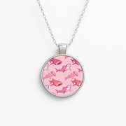 Pink Shark Pattern Necklace 1