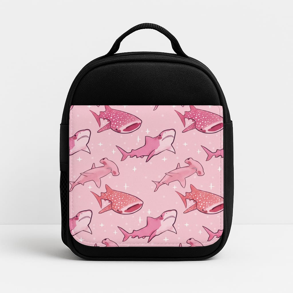 Pink Shark Pattern Lunchbox