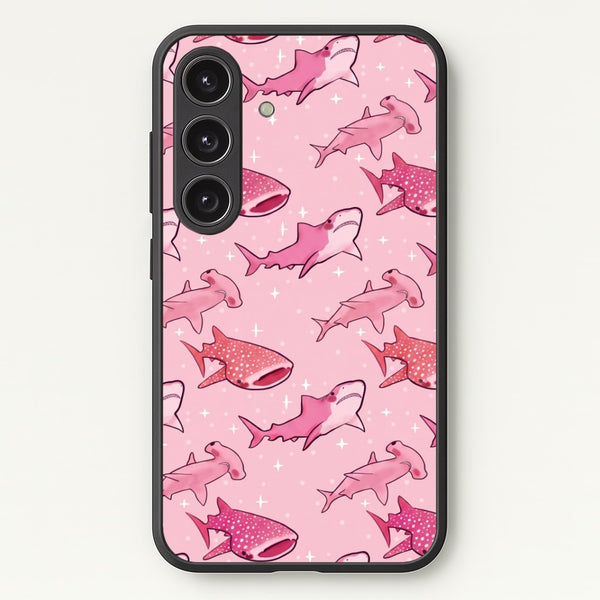 Pink Shark Pattern Phone Case - Galaxy S24FE / Standard