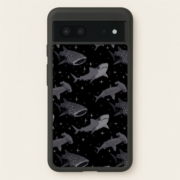 Black Shark Pattern Phone Case - Google Pixel 7 / Standard