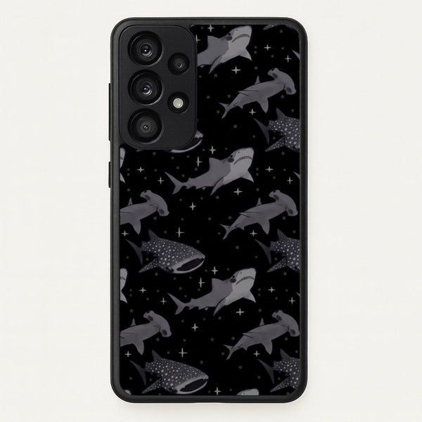 Black Shark Pattern Phone Case - Galaxy A53 / Standard
