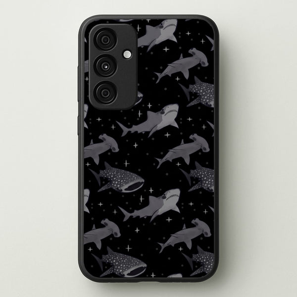 Black Shark Pattern Phone Case - Galaxy A55 / Standard