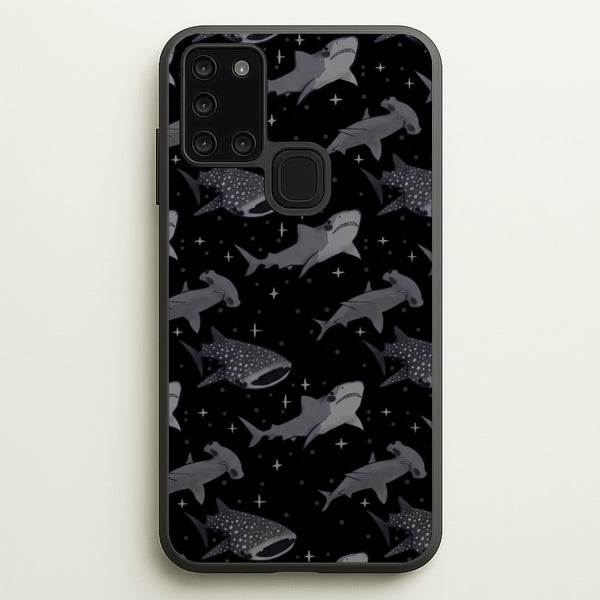 Black Shark Pattern Phone Case - Galaxy A21s / Standard