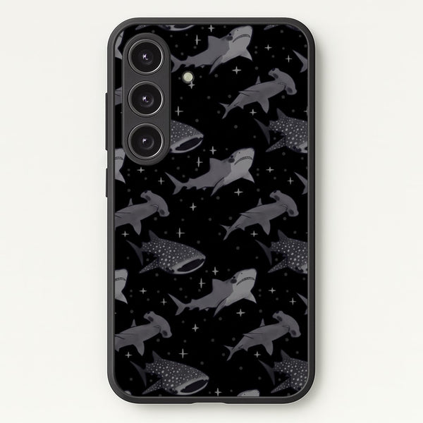 Black Shark Pattern Phone Case - Galaxy S25 / Standard