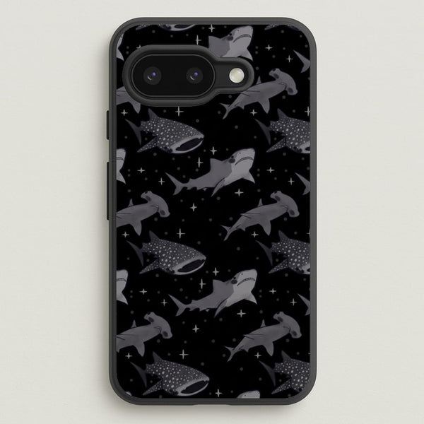 Black Shark Pattern Phone Case - Google Pixel 9a / Standard