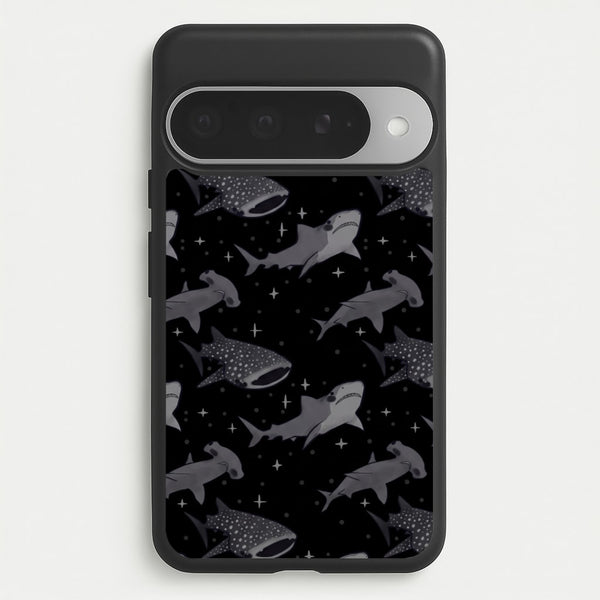 Black Shark Pattern Phone Case - Google Pixel 10 Pro XL / Standard