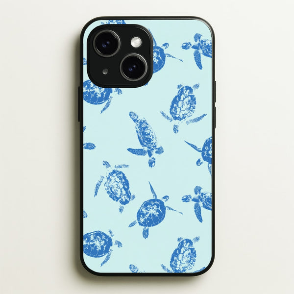 Blue Sea Turtles Phone Case - iPhone 15 / Standard