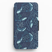 Midnight Whale Reef Flip / Wallet Phone Case 1