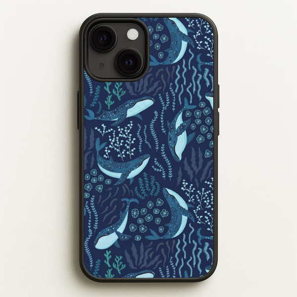 Midnight Whale Reef Phone Case - iPhone 13 Mini / Standard
